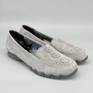Skechers Loafer 49109 Relaxed Fit Shoes Gray Suede Memory Foam Slip On Size 11